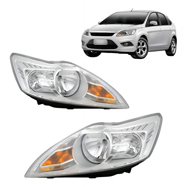 Par Farol Manual Cromado Focus 2009 2010 2011 2012 2013 Direito