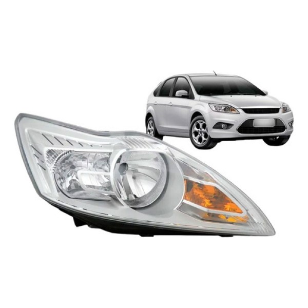 Farol Manual Cromado Focus 2009 2010 2011 2012 2013
