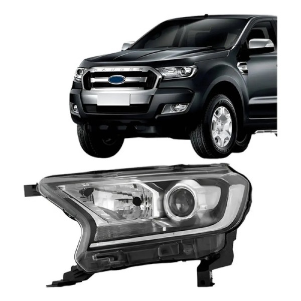 Farol Manual / Elétrico Ranger 2016 A 2019 Pisca Cristal
