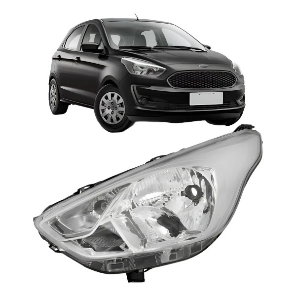 Farol Para Ford Ka 2019 2020 2021 2022 Cromado