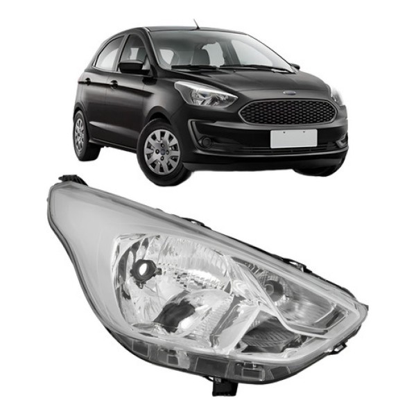 Farol Para Ford Ka 2019 2020 2021 2022 Cromado