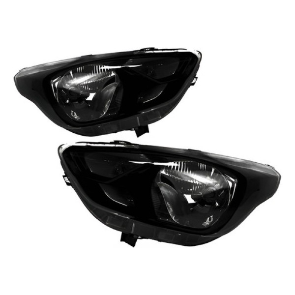 Par Farol Ford Ka 2019 2020 Máscara Negra Manual C/ Garanti