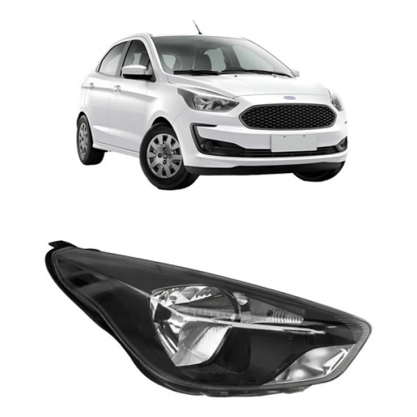 Farol Para Ford Ka 2019 2020 2021 2022 Mascara Negra Manual