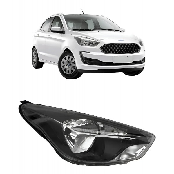 Farol Para Ford Ka 2019 2020 2021 2022 Mascara Negra Manual