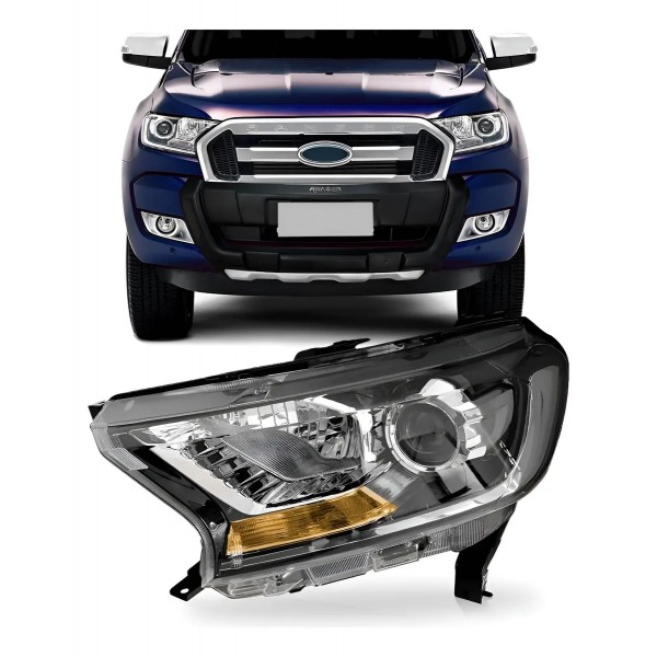 Farol Ranger 2016 2017 2018 2019 Cromado Com Pisca Âmbar