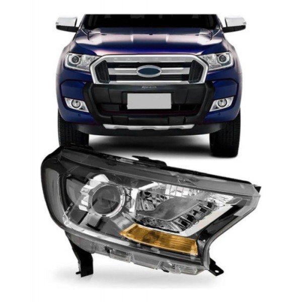 Farol Ranger 2016 2017 2018 2019 Cromado Com Pisca Âmbar