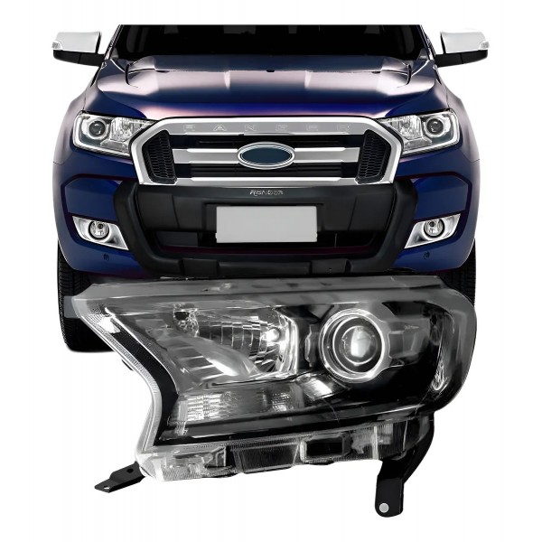 Farol Ranger 2016 2017 2018 2019 Cromado Com Pisca Cristal