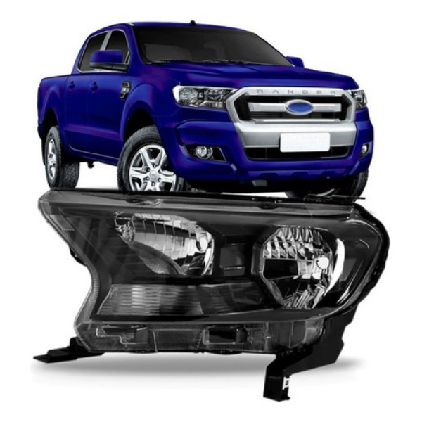 Farol Ranger Mascara Negra 2016 A 2019 Pisca Seta Cristal