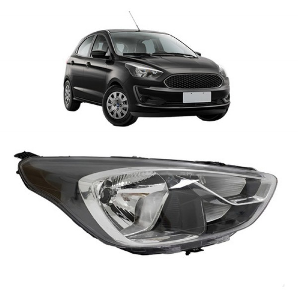 Farol Ka 2019 2020 2021 2022 Mascara Negra Friso Cromado