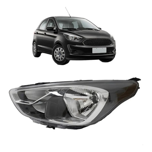 Farol Ka 2019 2020 2021 2022 Mascara Negra Friso Cromado