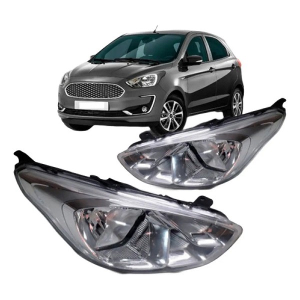 Par Farol Para Ford Ka 2019 2020 2021 2022 Cromado Manual