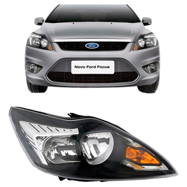 Farol Para Ford Focus 2009 2010 2011 2012 Mascara Negra