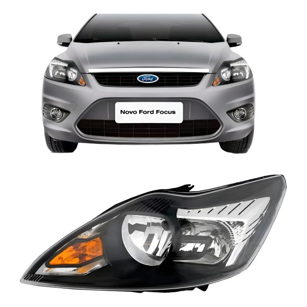 Farol Para Ford Focus 2009 2010 2011 2012 Mascara Negra