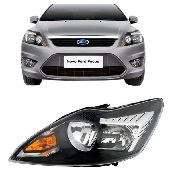 Farol Para Ford Focus 2009 2010 2011 2012 Mascara Negra