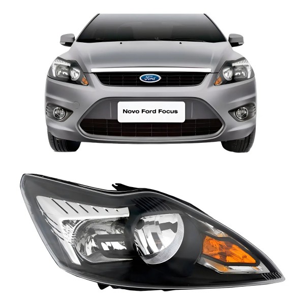 Farol Para Ford Focus 2009 2010 2011 2012 Mascara Negra