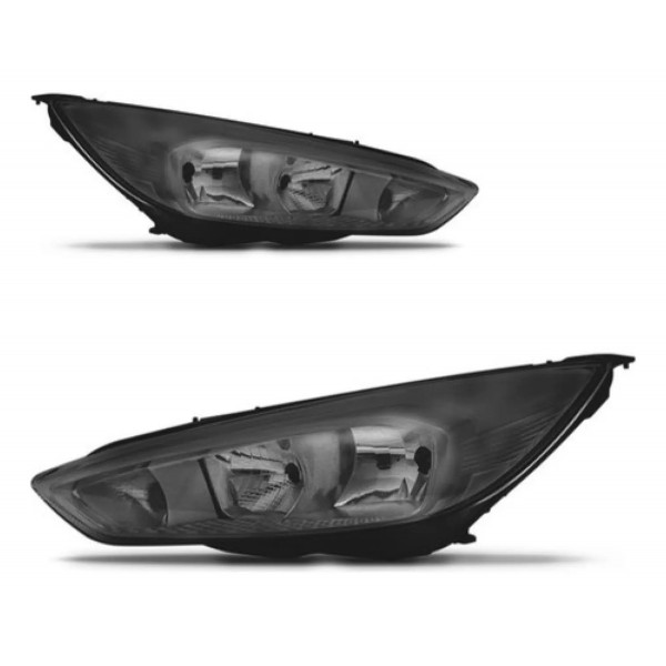 Par Farol Mascara Negra Eletrico Focus 2015 A 2018 Sem Led