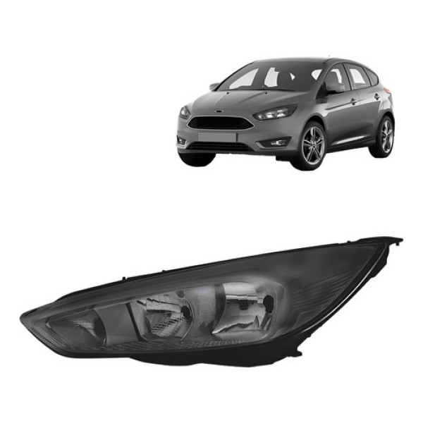 Farol Focus 2016 2017 2018 2019 Mascara Negra Sem Led