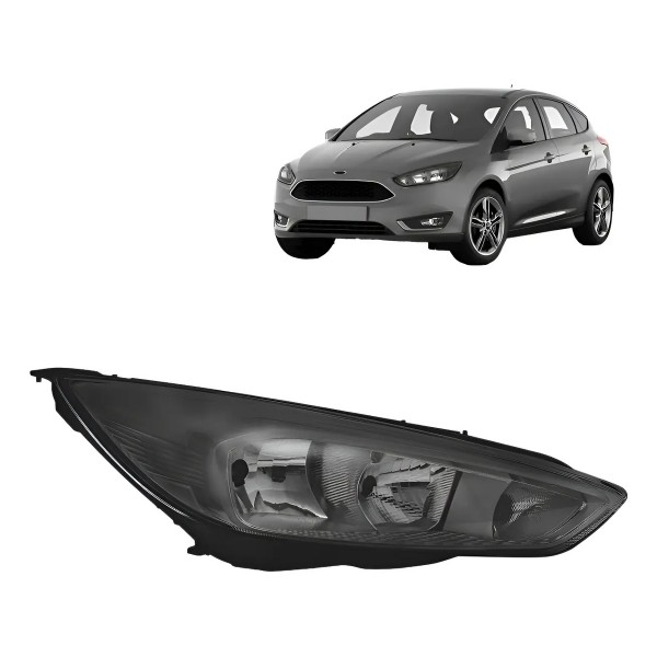 Farol Focus 2016 2017 2018 2019 Mascara Negra Sem Led