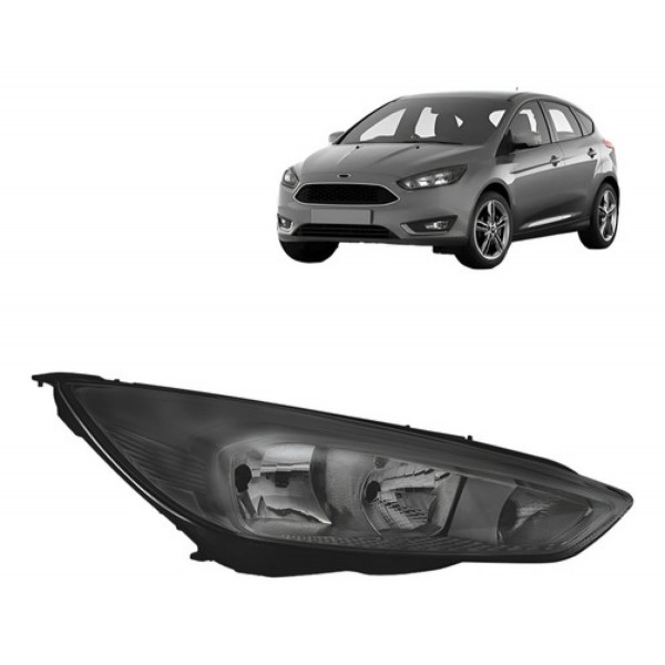 Farol Focus 2016 2017 2018 2019 Mascara Negra Sem Led