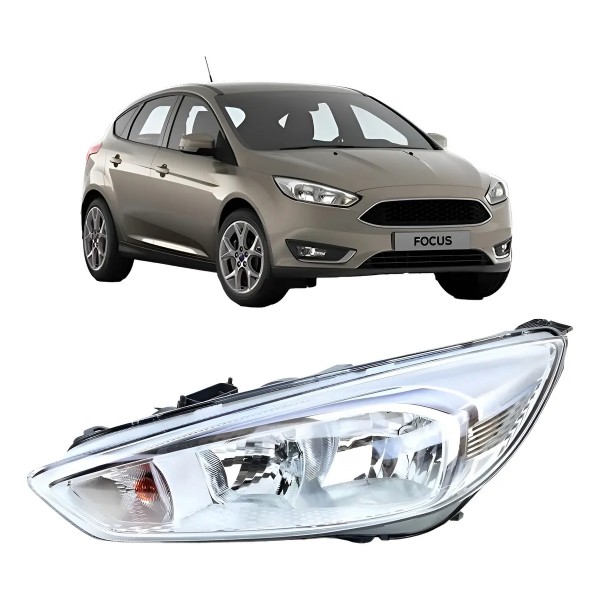 Farol Focus 2015 A 2017 Eletrico Cromado S/led C/projetor