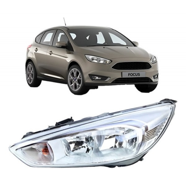 Farol Focus 2015 A 2017 Eletrico Cromado S/led C/projetor
