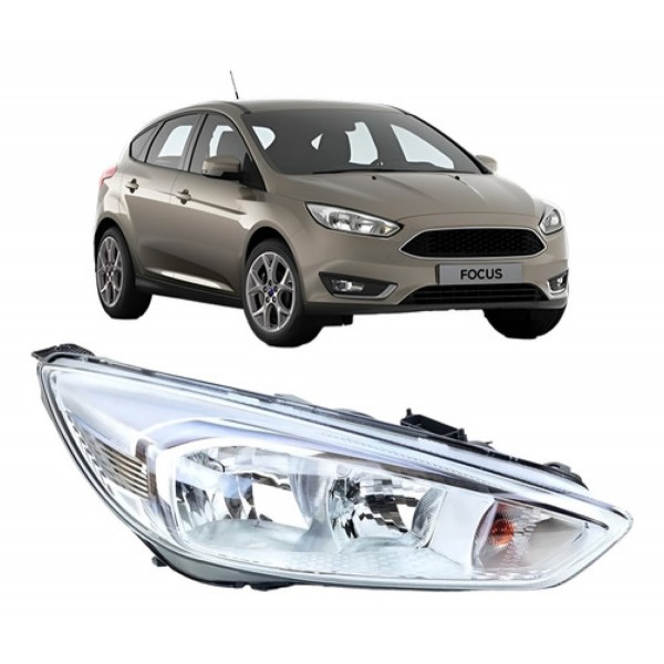 Farol Focus 2015 A 2017 Eletrico Cromado S/led C/projetor