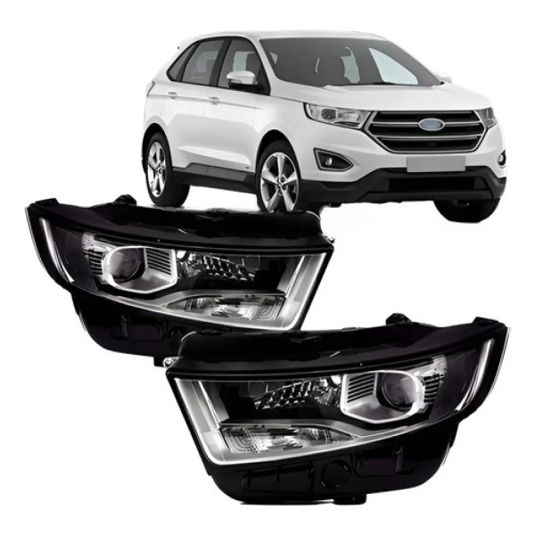 Par Farol Para Ford Edge Com Motor E Projetor 2016 2017