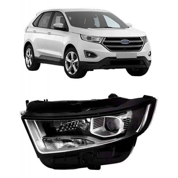 Farol Para Ford Edge Com Motor E Projetor 2016 2017 Elétric