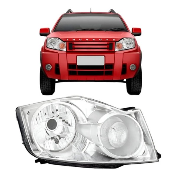 Farol Ecosport 2008 2009 2010 2011 2012 Cromado