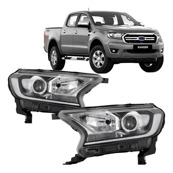 Par Farol Ranger 2016 A 2018 Manual/ Elétrico Mascara Negra Direito