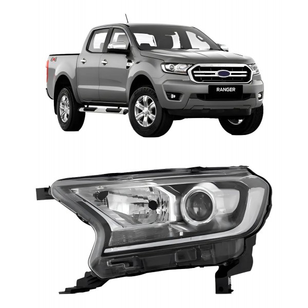 Farol Ranger 2016 A 2018 Manual/ Elétrico Mascara Negra