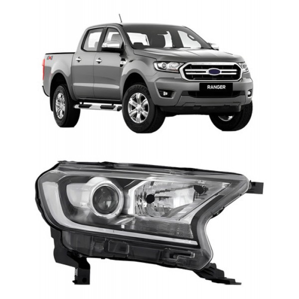 Farol Ranger 2016 A 2018 Manual/ Elétrico Mascara Negra