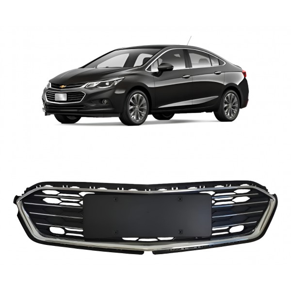 Grade Central Parachoque Cruze Sedan 2017 A 2019 23331259 Preto Fosco