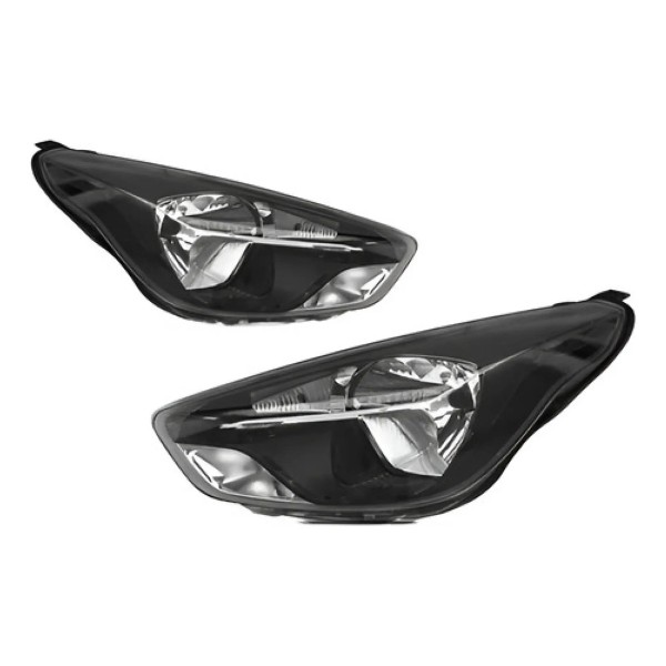Jogo Farol Ford Ka 2015 2016 2017 2018 Manual Mascara Negra