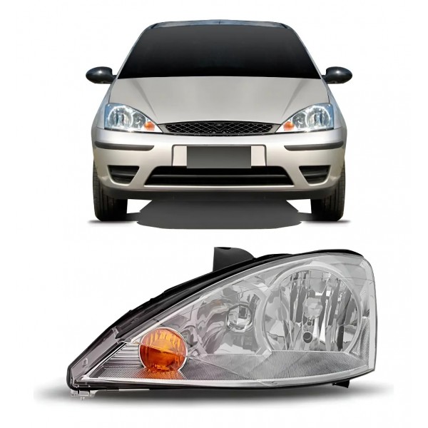 Farol Focus Eletrico/manual 2004 A 2008 Cromado