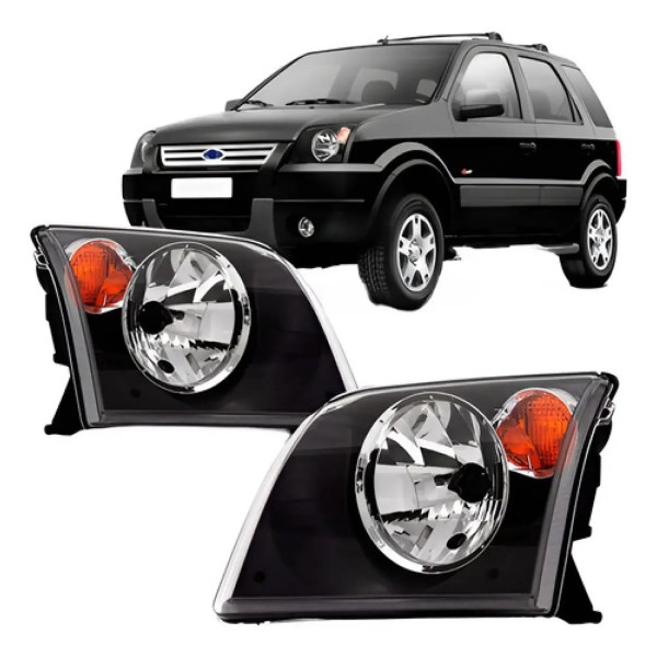 Par Farol Para Ford Ecosport 2004 A 2007 Pisca Âmbar