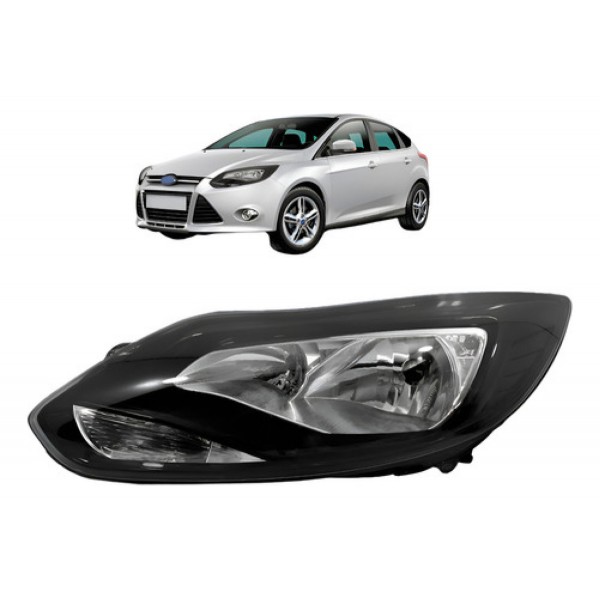 Farol Focus 2014 A 2016 Mascara Negra Eletrico C/ Motor