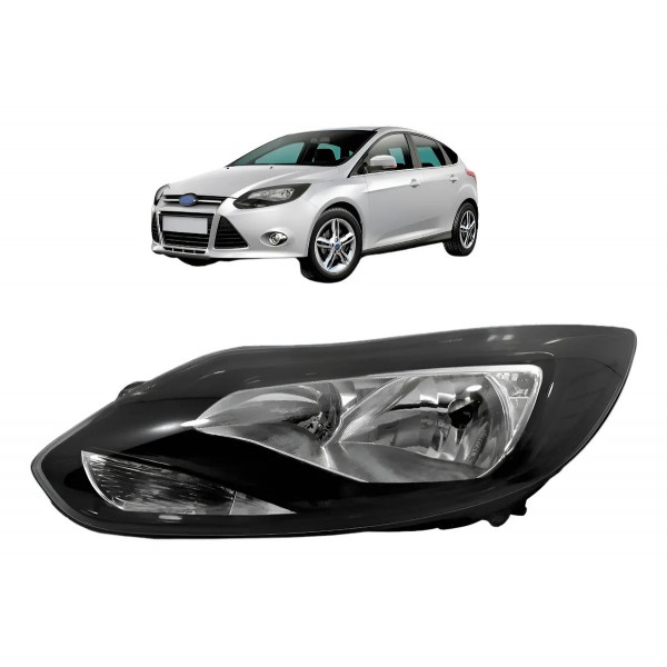Farol Focus 2014 A 2016 Mascara Negra Eletrico C/ Motor