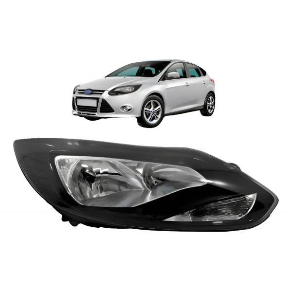 Farol Focus 2014 A 2016 Mascara Negra Eletrico C/ Motor