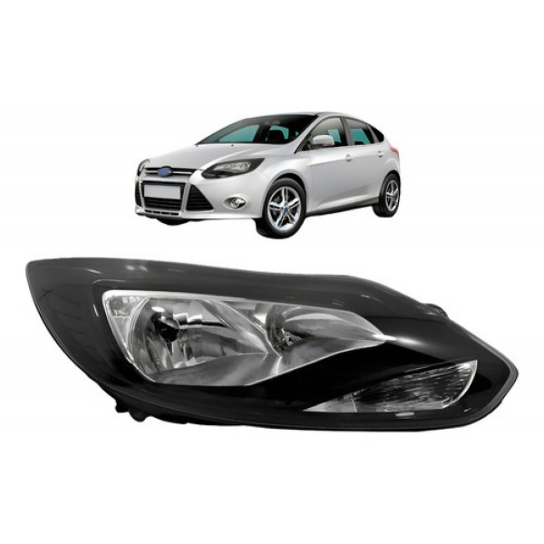 Farol Focus 2014 A 2016 Mascara Negra Eletrico C/ Motor