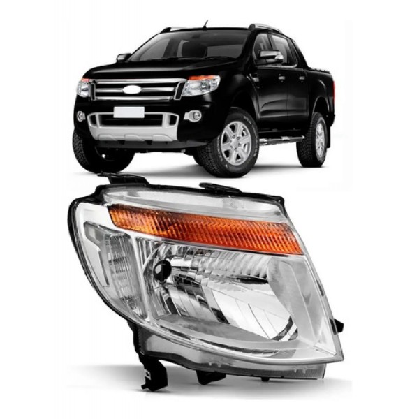 Farol Ranger 2013 2014 2015 2016 Manual Cromado Com Garantia