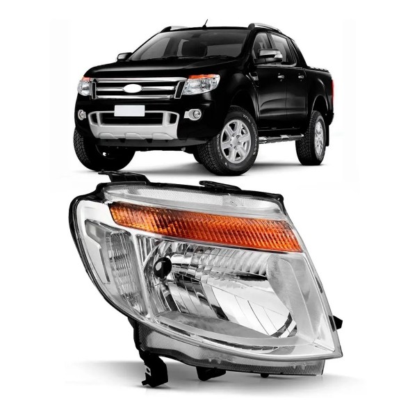 Farol Ranger 2013 2014 2015 2016 Manual Cromado Com Garantia
