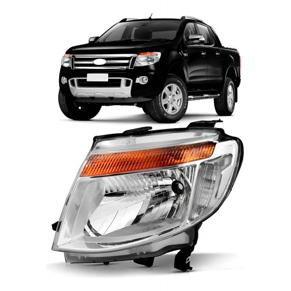 Farol Ranger 2013 2014 2015 2016 Manual Cromado Com Garantia