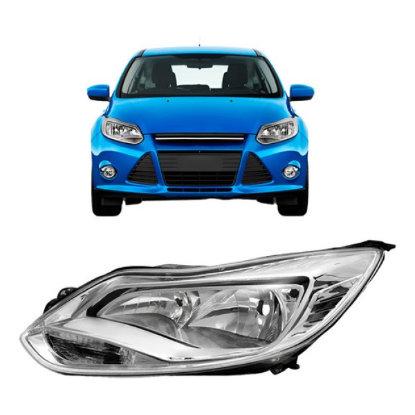 Farol Focus 2014 2015 2016 Eletrico C/motor Cromado