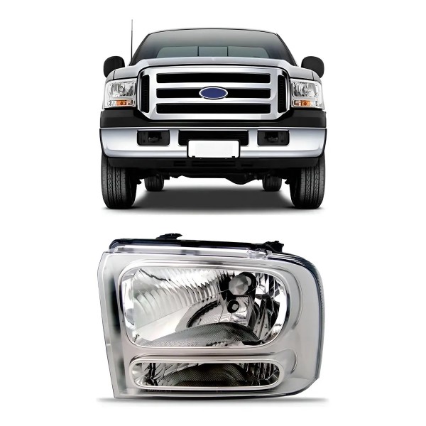 Farol Ford F250 2006 07 08 09 10 2011 Cromado