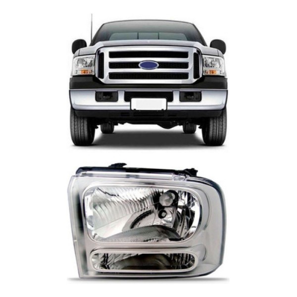 Farol Ford F250 2006 07 08 09 10 2011 Cromado