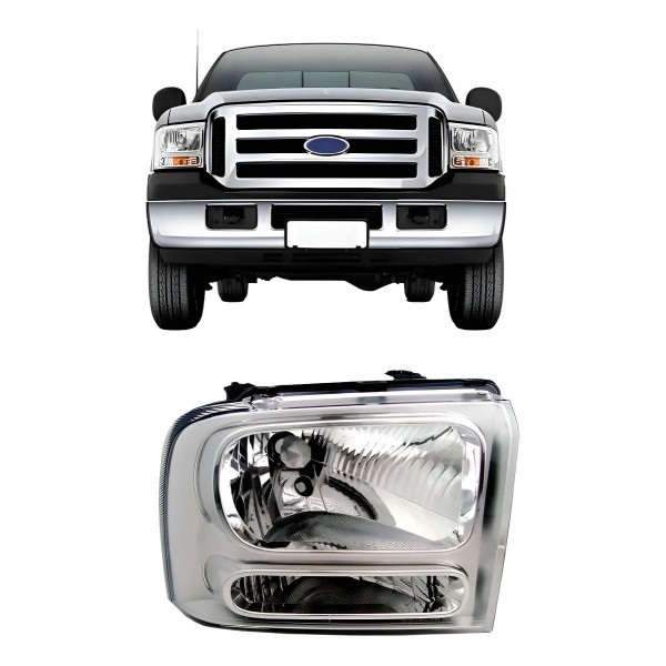 Farol Para Ford F250 2006 07 08 09 10 2011 Cromado