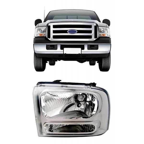 Farol Para Ford F250 2006 07 08 09 10 2011 Cromado