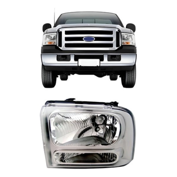 Farol Para Ford F250 2006 07 08 09 10 2011 Cromado