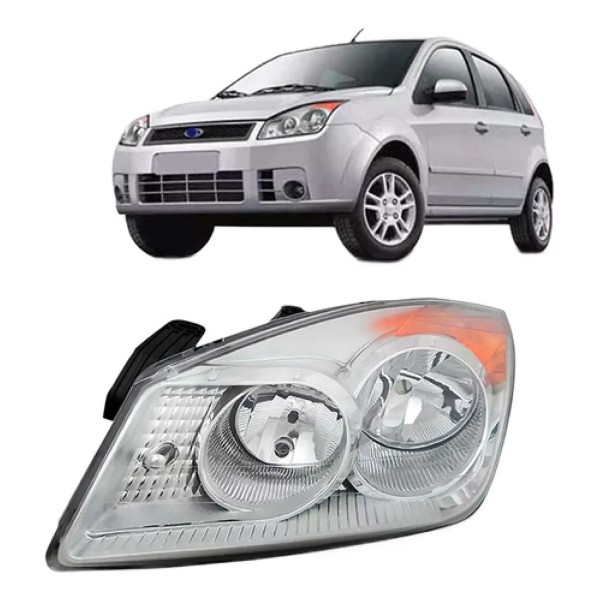 Farol Para Ford Fiesta 2008 2009 2010 Cromado